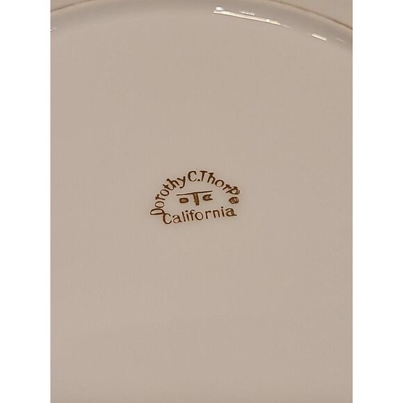 Dorothy C Thorpe VTG Porcelain Salad Plates Gold w/Butterflies- Set of (6) 7.75" - Picture 14 of 14